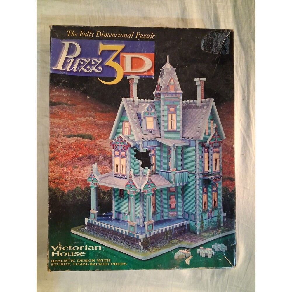 VINTAGE 1994 Puzzle 3D Victorian House 700 Piece Puzzle Milton Bradley -Complete